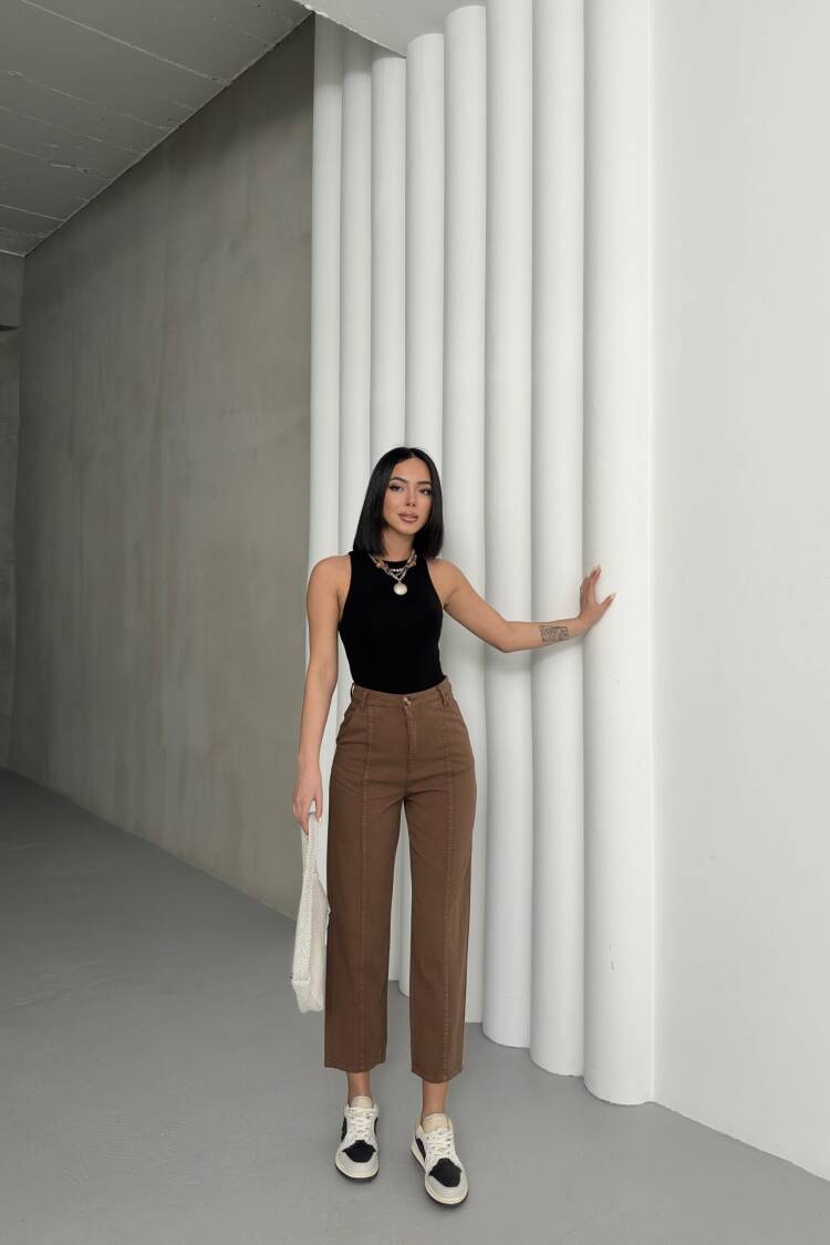 Detailed Gabardine Pants
