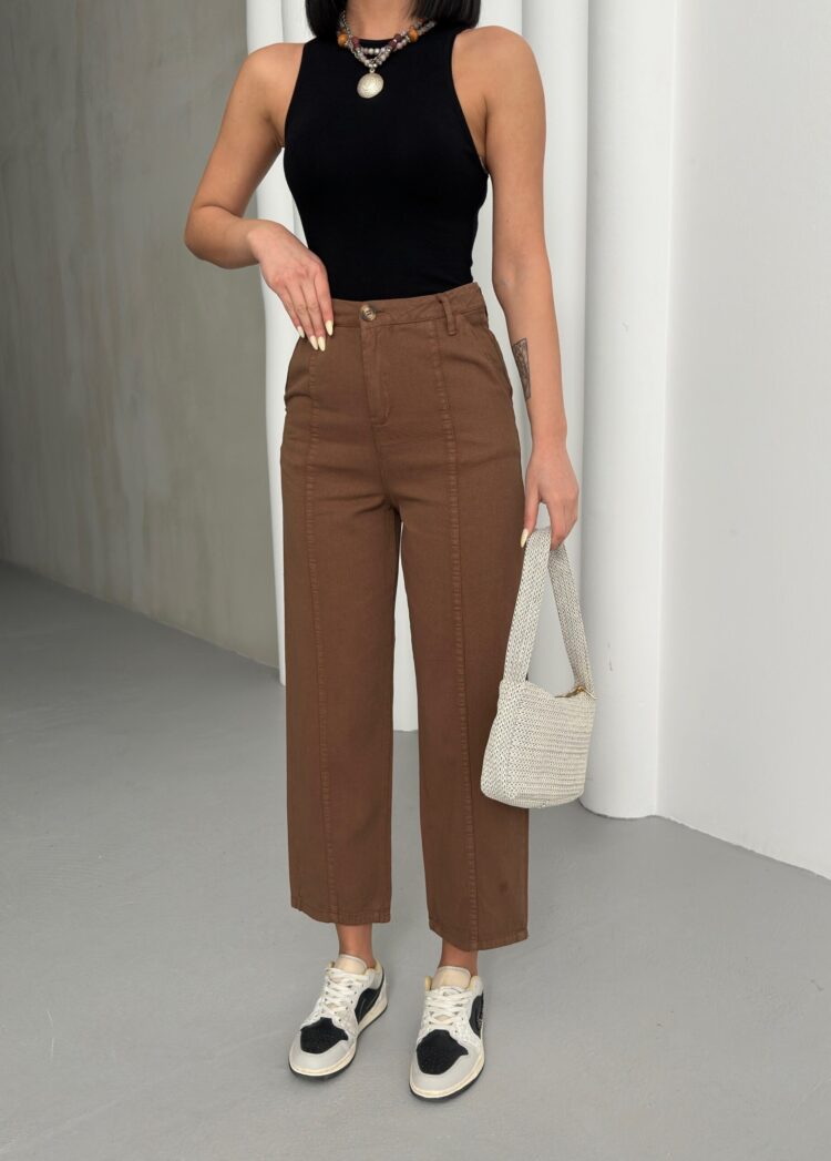 Detailed Gabardine Pants