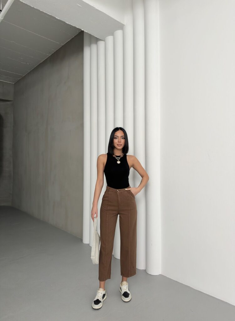 Detailed Gabardine Pants