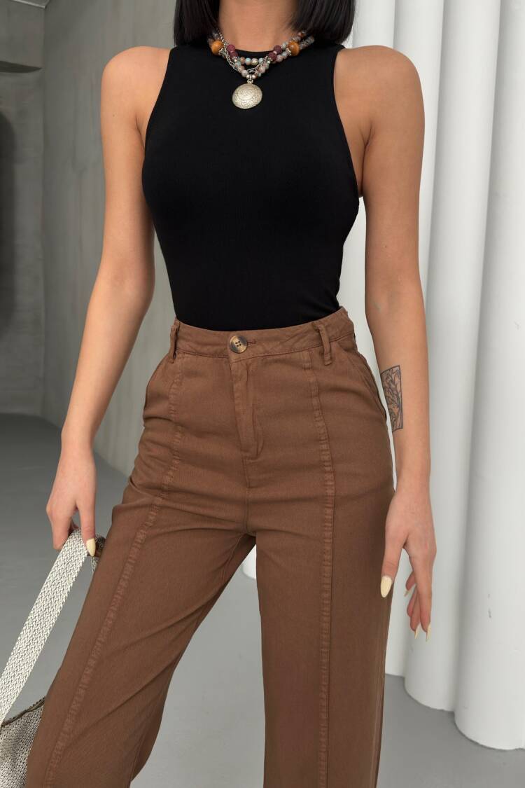Detailed Gabardine Pants