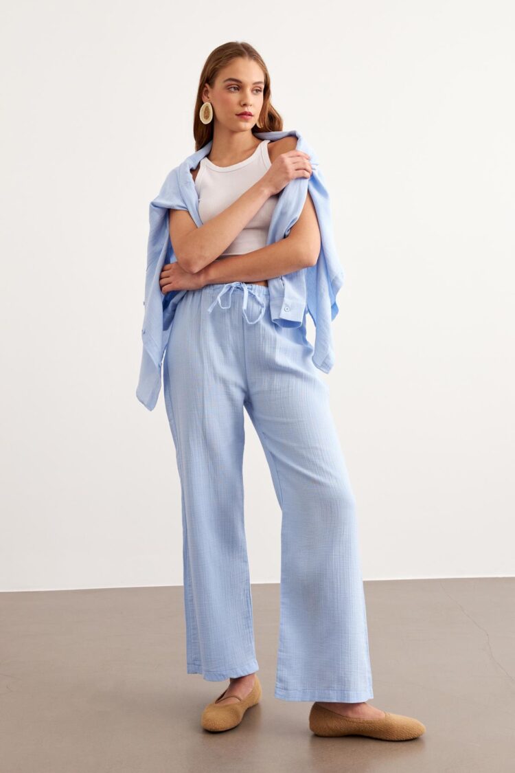 Elastic Waist Mueslin Pants