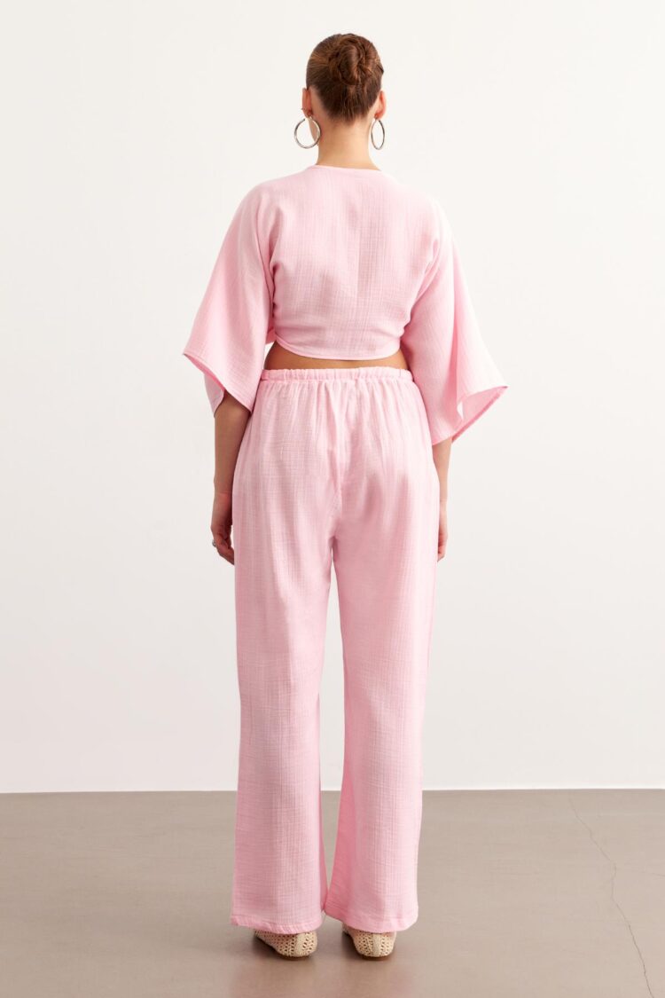 Elastic Waist Mueslin Pants