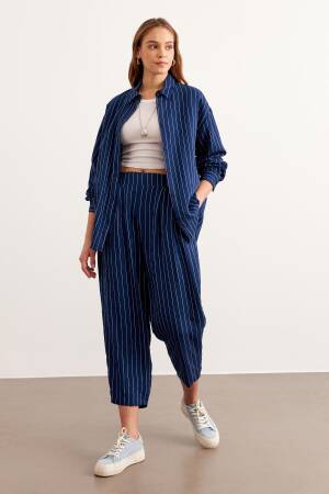 Striped Oversize ShirtWith Front Buttons - Levure - Globality Store - Women Clothes Wholesale Turkey