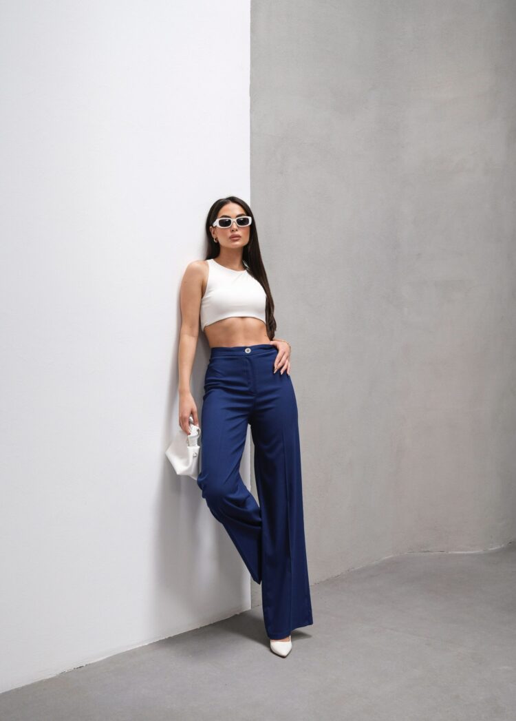 High Waist Streight Fit Palazzo Pants - Ouz Fashion - Globality Store - Women Clothes Wholesale Turkey