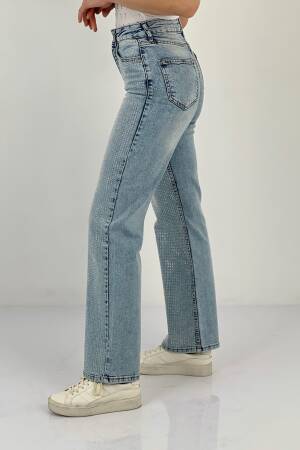 Lycra White Leg Denim A Blue/L Blue Full Stone Make. - MISS POEM - Globality Store - Women Clothes Wholesale Turkey