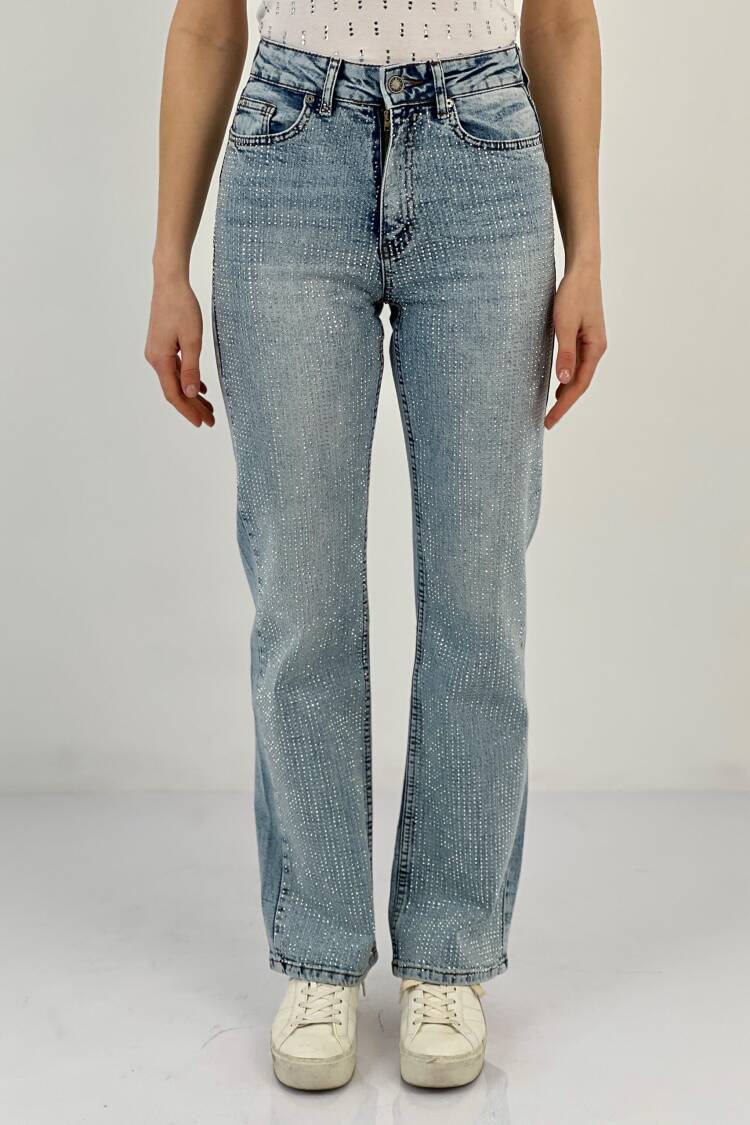 Lycra White Leg Denim A Blue/L Blue Full Stone Make.