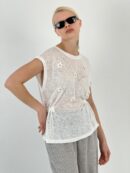 Floral Stone T-Shirt - MISS POEM - Globality Store - Women Clothes Wholesale Turkey