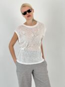 Floral Stone T-Shirt - MISS POEM - Globality Store - Women Clothes Wholesale Turkey