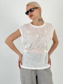Floral Stone T-Shirt - MISS POEM - Globality Store - Women Clothes Wholesale Turkey