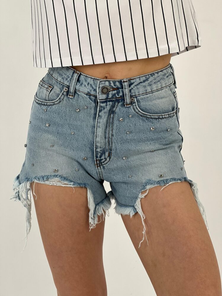 Blue Full Stone Shorts
