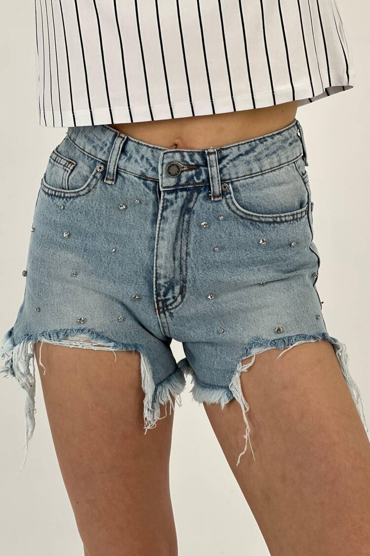 Blue Full Stone Shorts