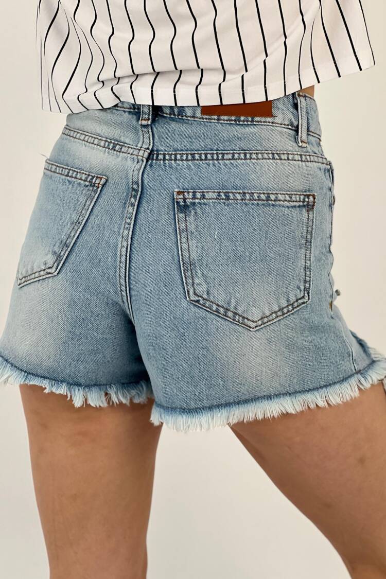 Blue Full Stone Shorts