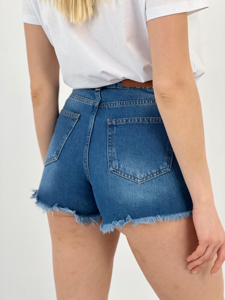 Denim Shorts Ribbon+Teddy Bear Accessory
