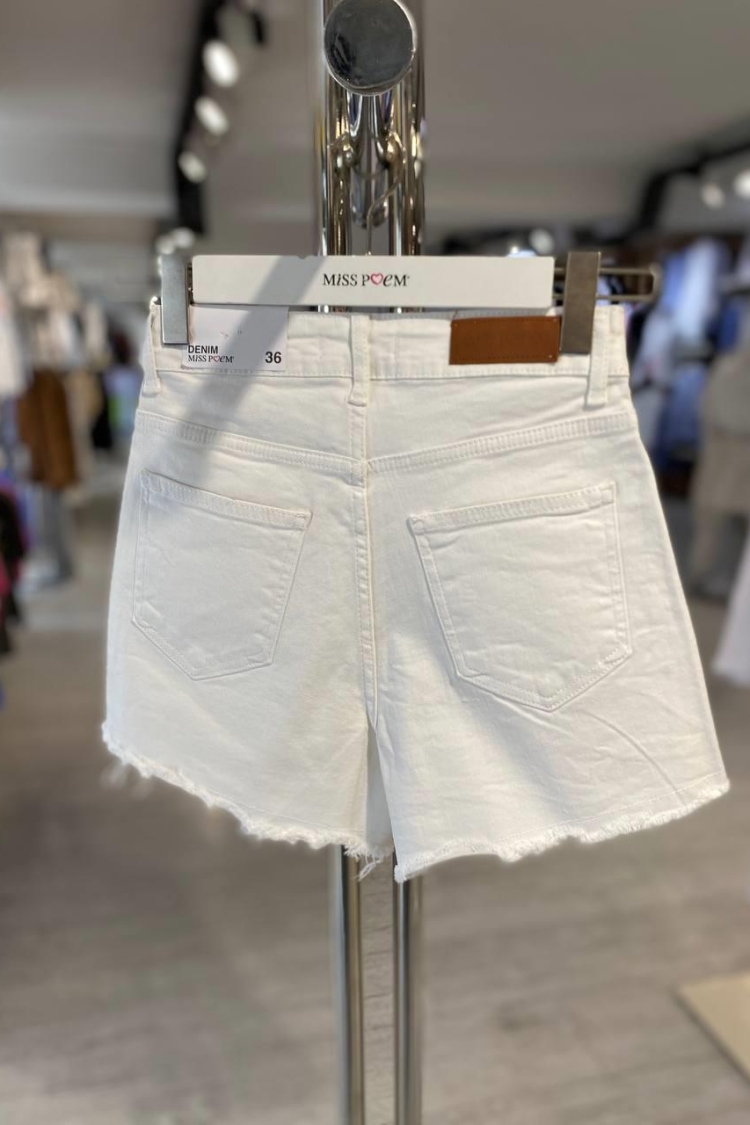 Fabric Denim Shorts Full Stone