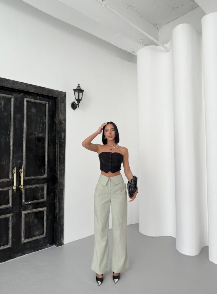 Pleated Linen Pants - My Fashion - Globality Store - Women Clothes Wholesale Turkey