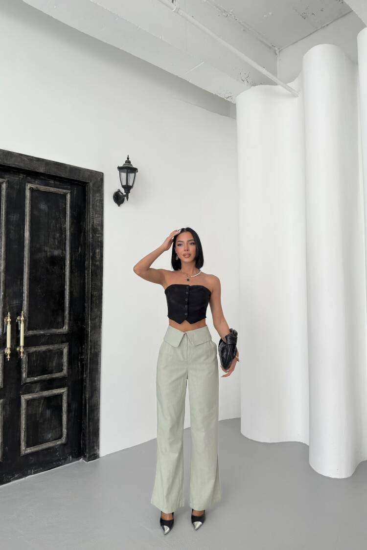 Pleated Linen Pants - My Fashion - Globality Store - Women Clothes Wholesale Turkey
