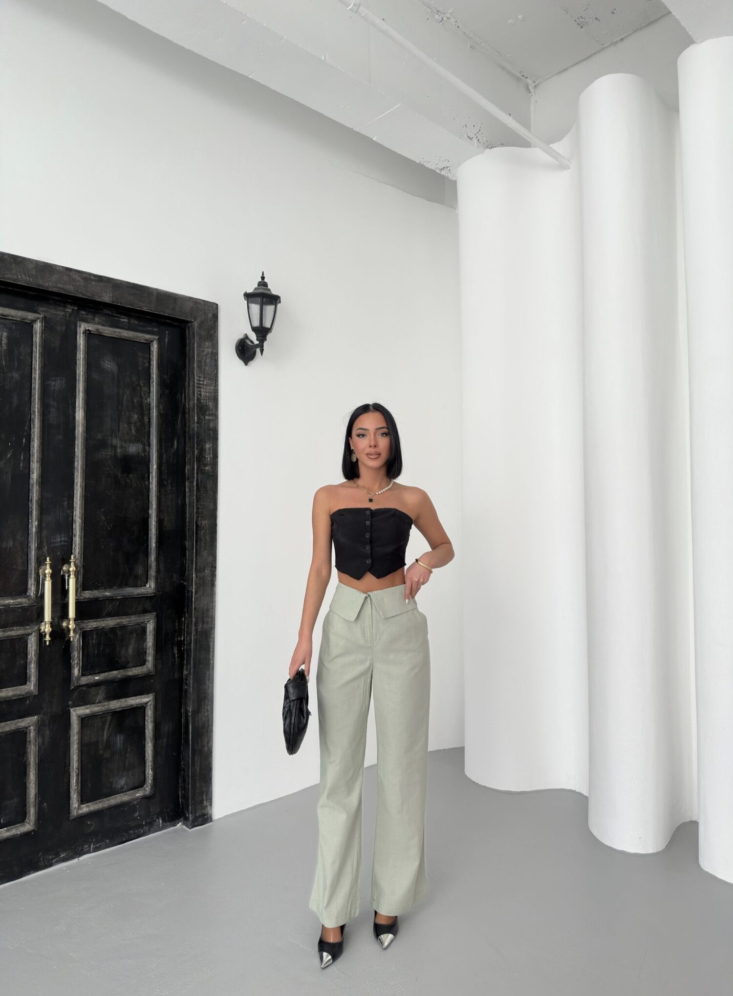 Pleated Linen Pants - My Fashion - Globality Store - Women Clothes Wholesale Turkey
