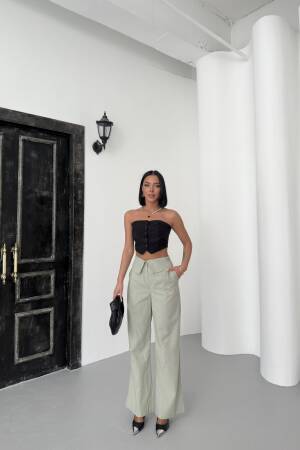 Pleated Linen Pants - My Fashion - Globality Store - Women Clothes Wholesale Turkey