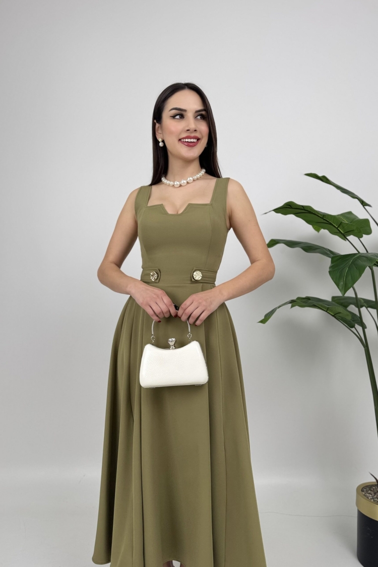 Belt Button Dress