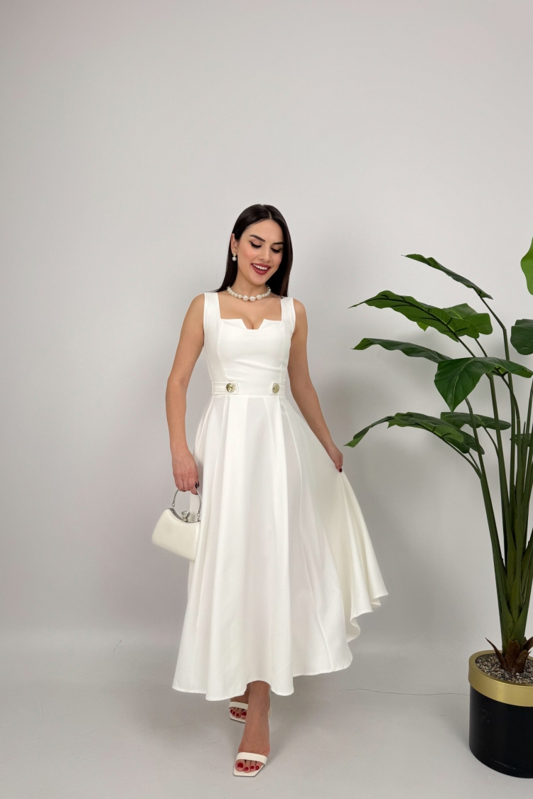 Belt Button Dress