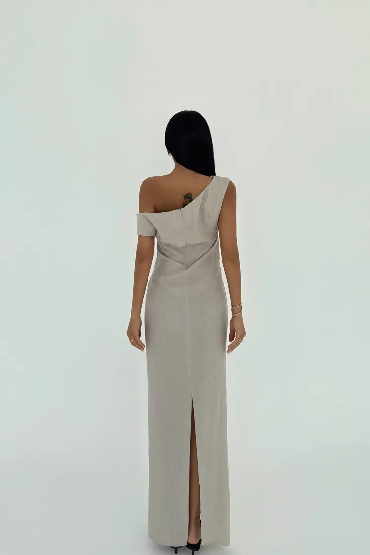 Slit Detail Pleated Dress