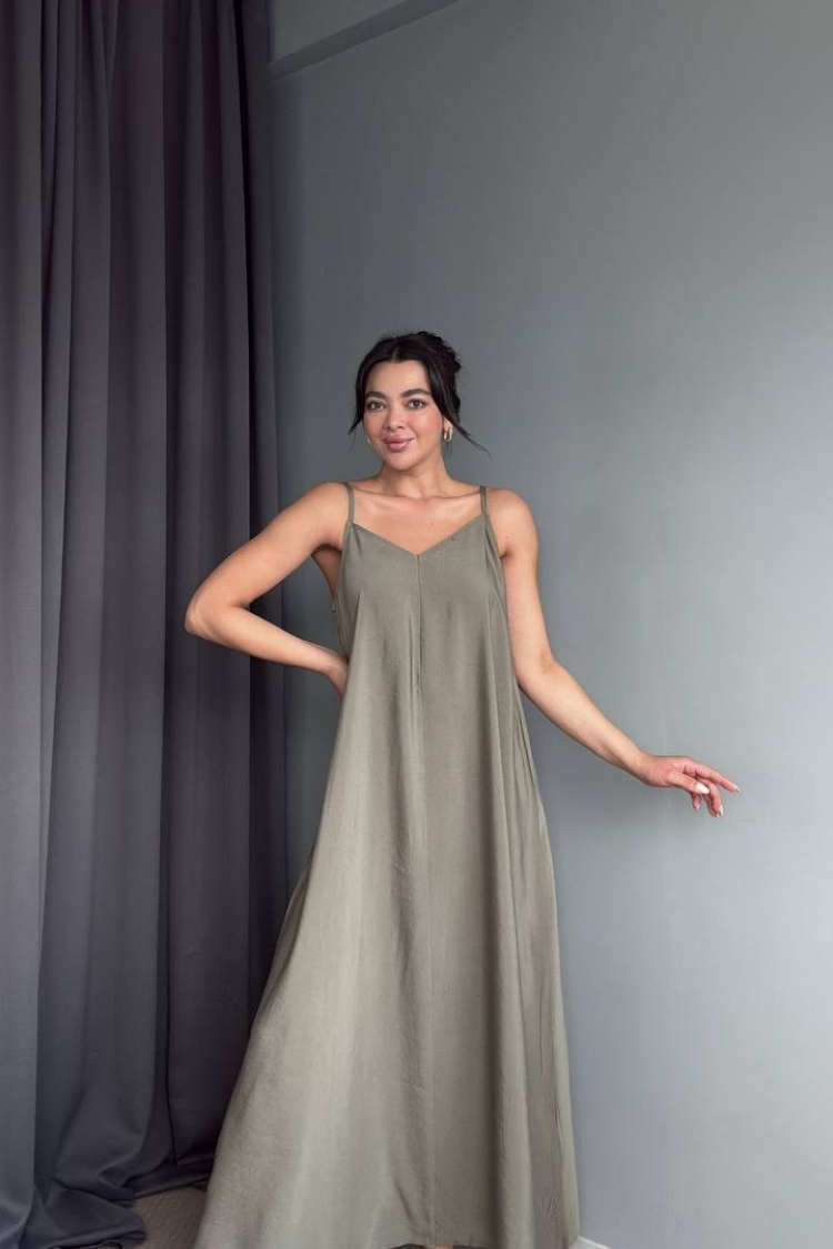 Dress - Khaki - ESPADA - Globality Store - Women Clothes Wholesale Turkey