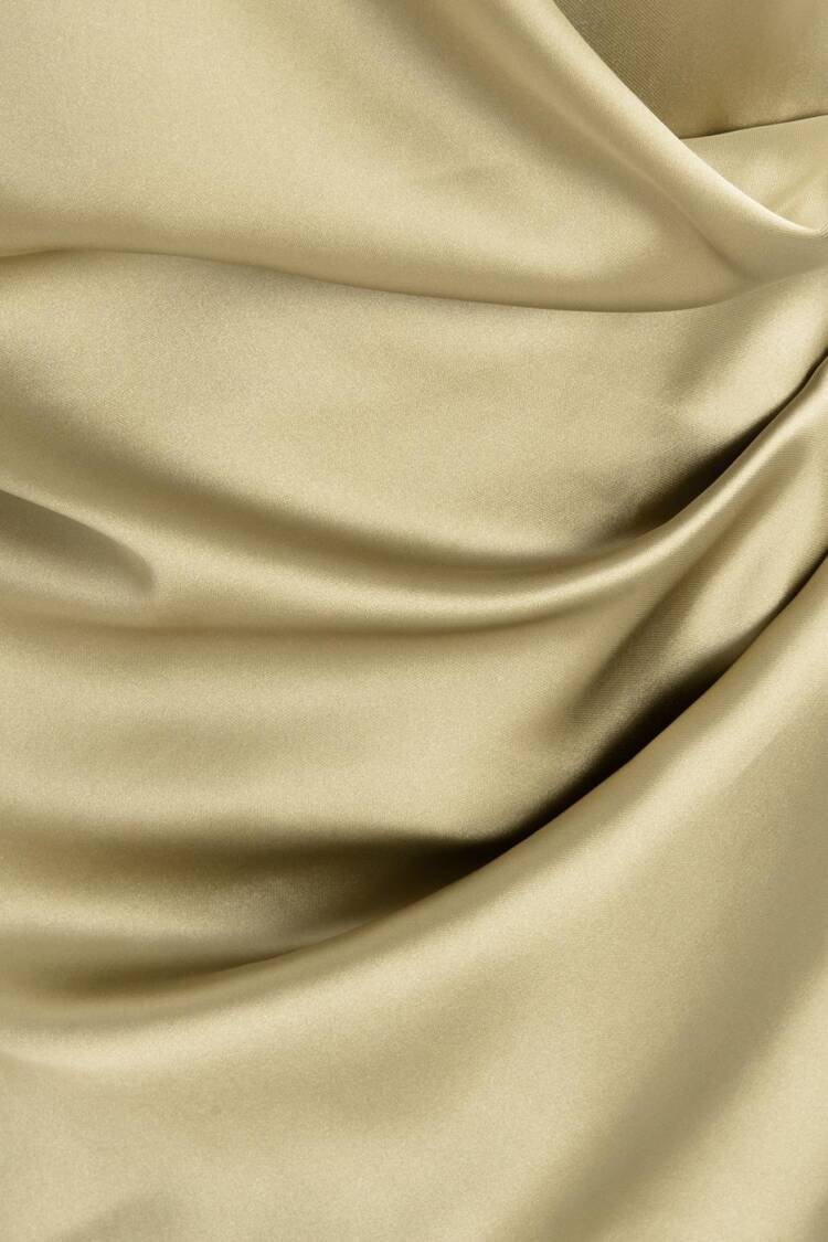 Satin Dress With Asymmetrical Skirt Detail