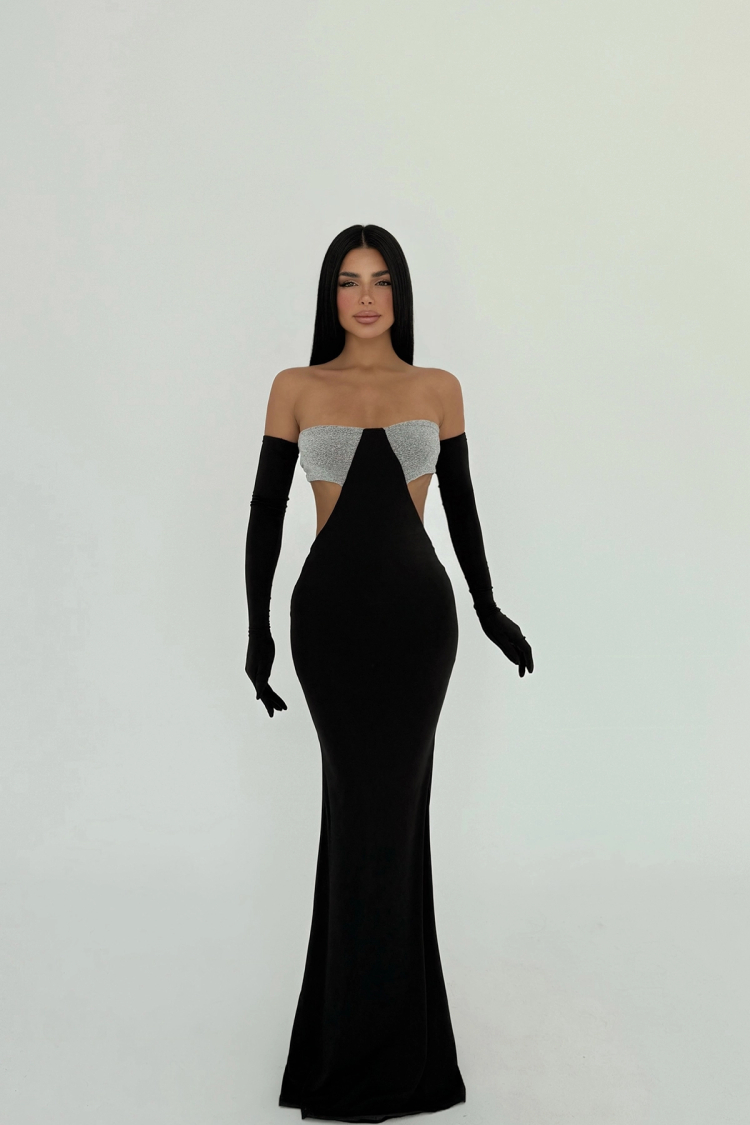 Elvera Glitter Detail Dress - EYYO ATELIER - Globality Store - Women Clothes Wholesale Turkey