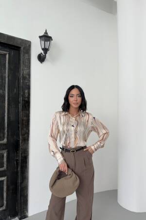 Tree Trunk Pattern Shirt - My Fashion - Globality Store - Women Clothes Wholesale Turkey