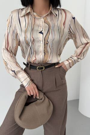 Tree Trunk Pattern Shirt - My Fashion - Globality Store - Women Clothes Wholesale Turkey