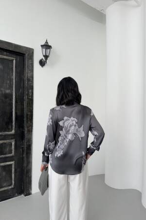 Rose Pattern Shirt With Buds - My Fashion - Globality Store - Women Clothes Wholesale Turkey