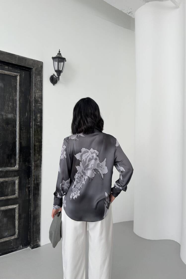 Rose Pattern Shirt With Buds
