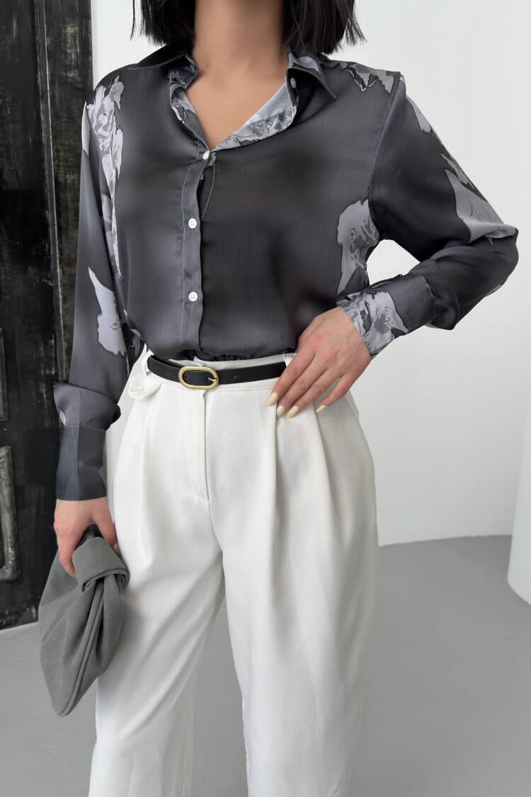 Rose Pattern Shirt With Buds