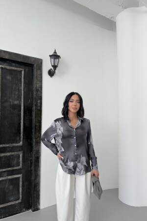 Rose Pattern Shirt With Buds - My Fashion - Globality Store - Women Clothes Wholesale Turkey