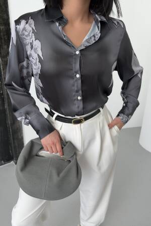 Rose Pattern Shirt With Buds - My Fashion - Globality Store - Women Clothes Wholesale Turkey