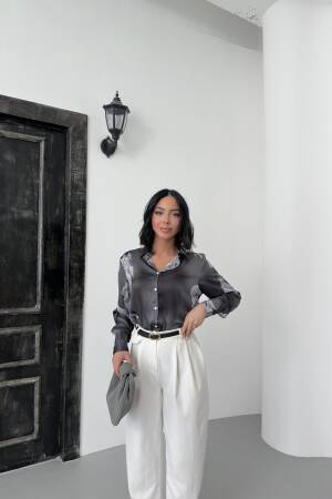 Rose Pattern Shirt With Buds - My Fashion - Globality Store - Women Clothes Wholesale Turkey