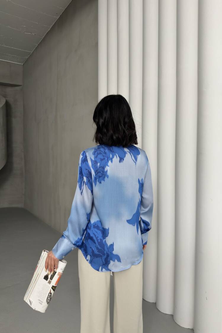 Rose Pattern Shirt With Buds