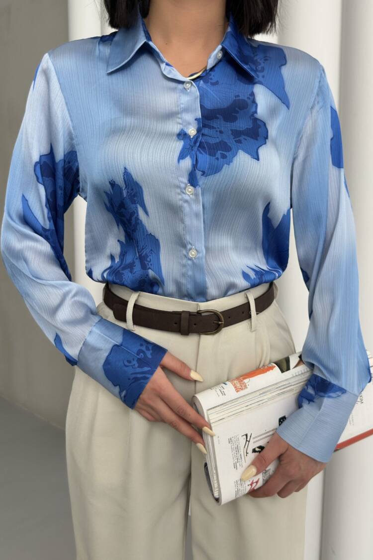 Rose Pattern Shirt With Buds