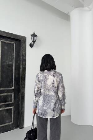 Bird Feather Pattern Shirt - My Fashion - Globality Store - Women Clothes Wholesale Turkey