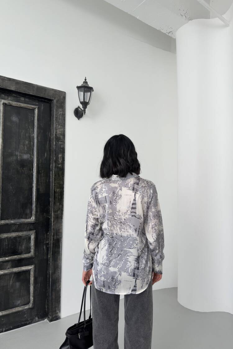 Bird Feather Pattern Shirt - My Fashion - Globality Store - Women Clothes Wholesale Turkey