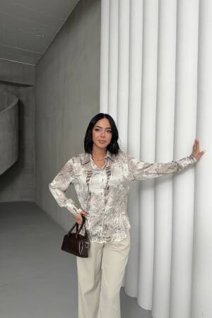 Bird Feather Pattern Shirt - My Fashion - Globality Store - Women Clothes Wholesale Turkey