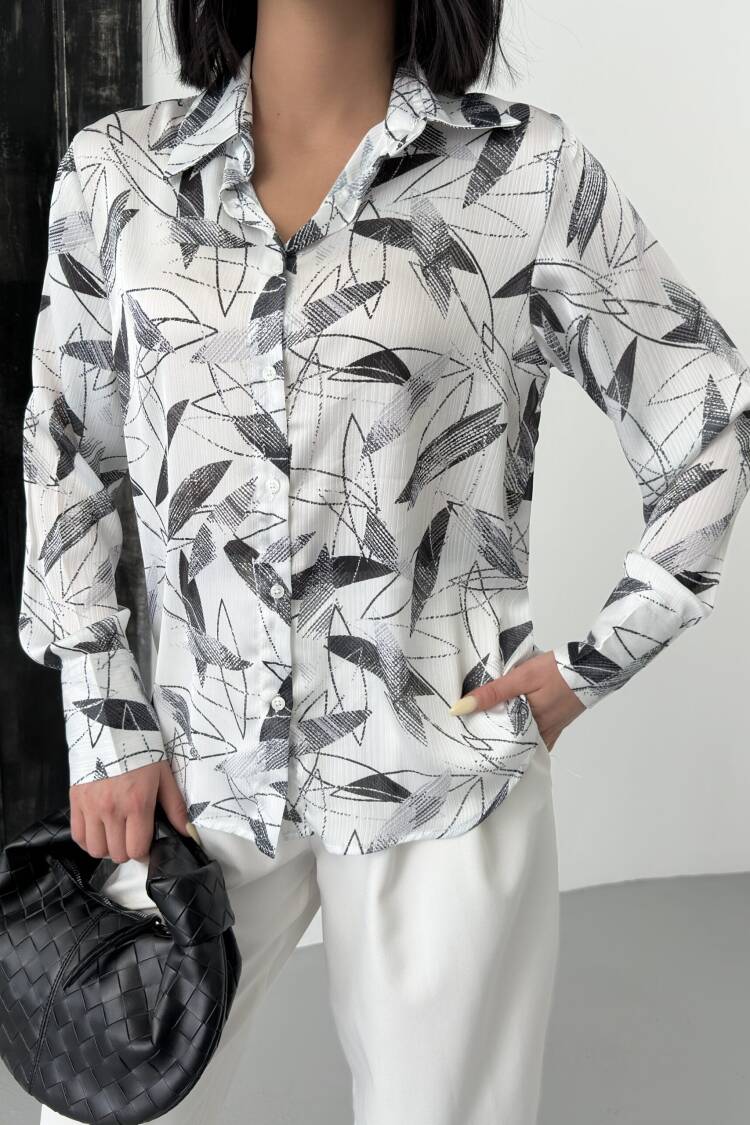 Bamboo Leaf Pattern Shirt