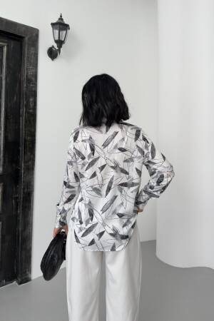 Bamboo Leaf Pattern Shirt - My Fashion - Globality Store - Women Clothes Wholesale Turkey