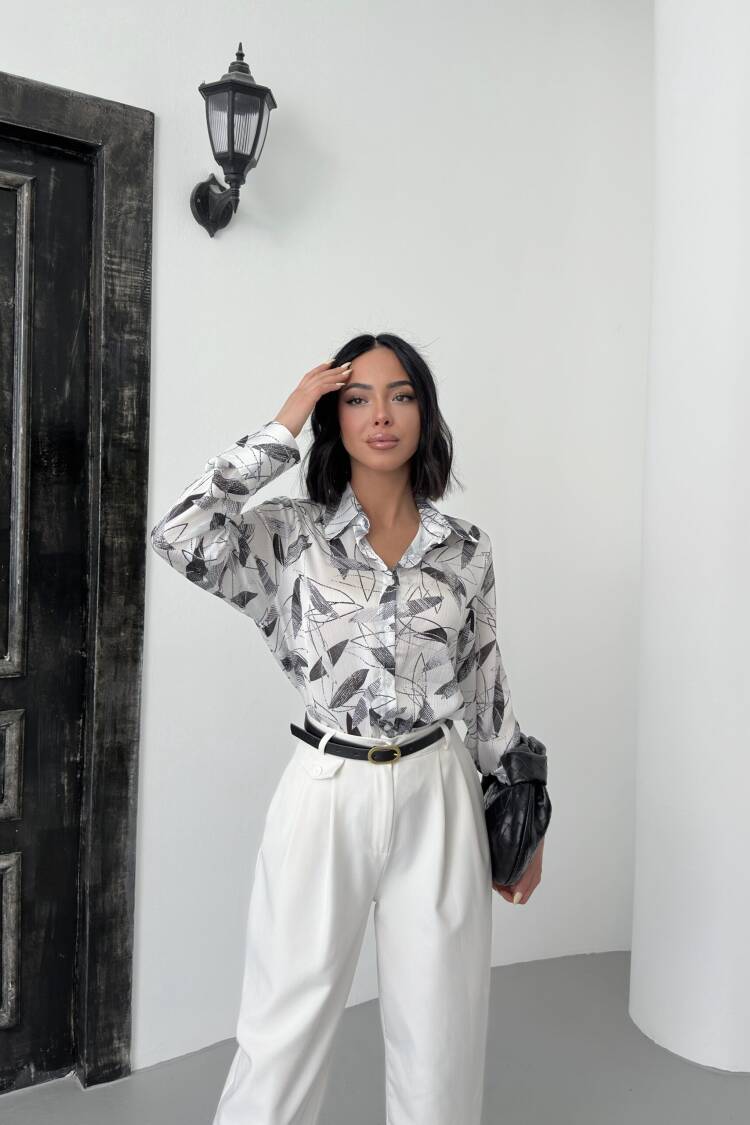 Bamboo Leaf Pattern Shirt