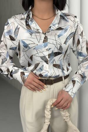 Bamboo Leaf Pattern Shirt - My Fashion - Globality Store - Women Clothes Wholesale Turkey