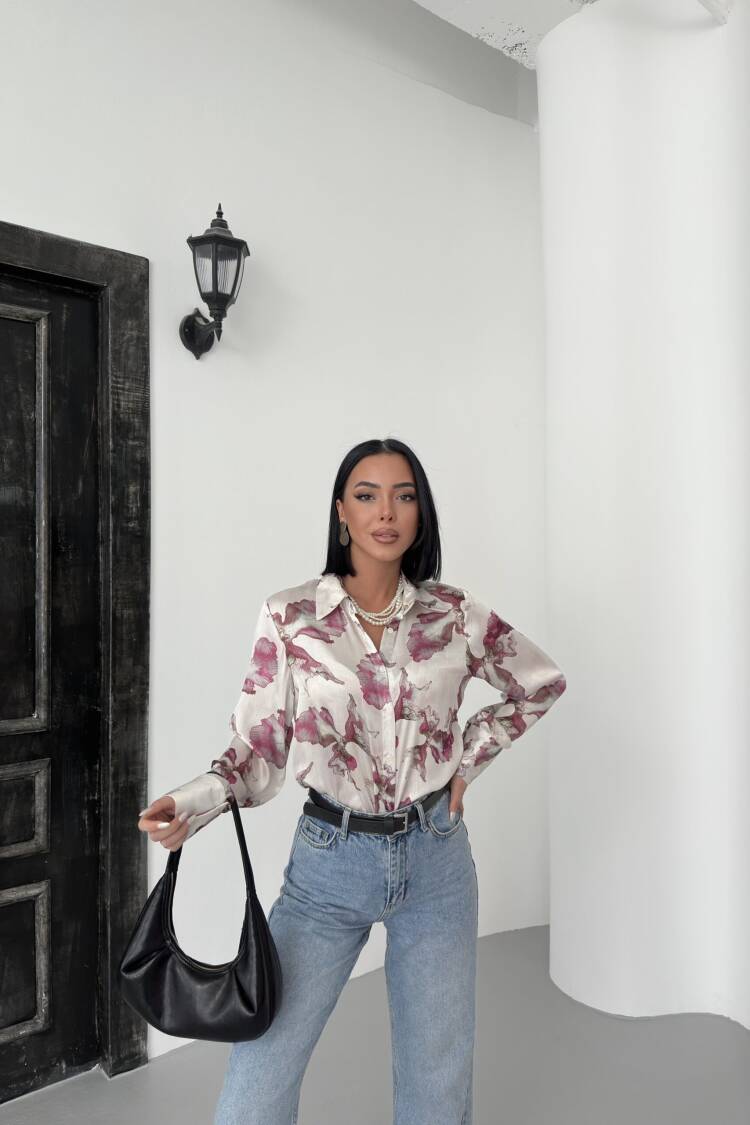 Leaf Pattern Yoryo Shirt - My Fashion - Globality Store - Women Clothes Wholesale Turkey