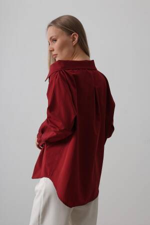 Tank Top Detailed Shirt - Burgundy - Reyon - Globality Store - Women Clothes Wholesale Turkey
