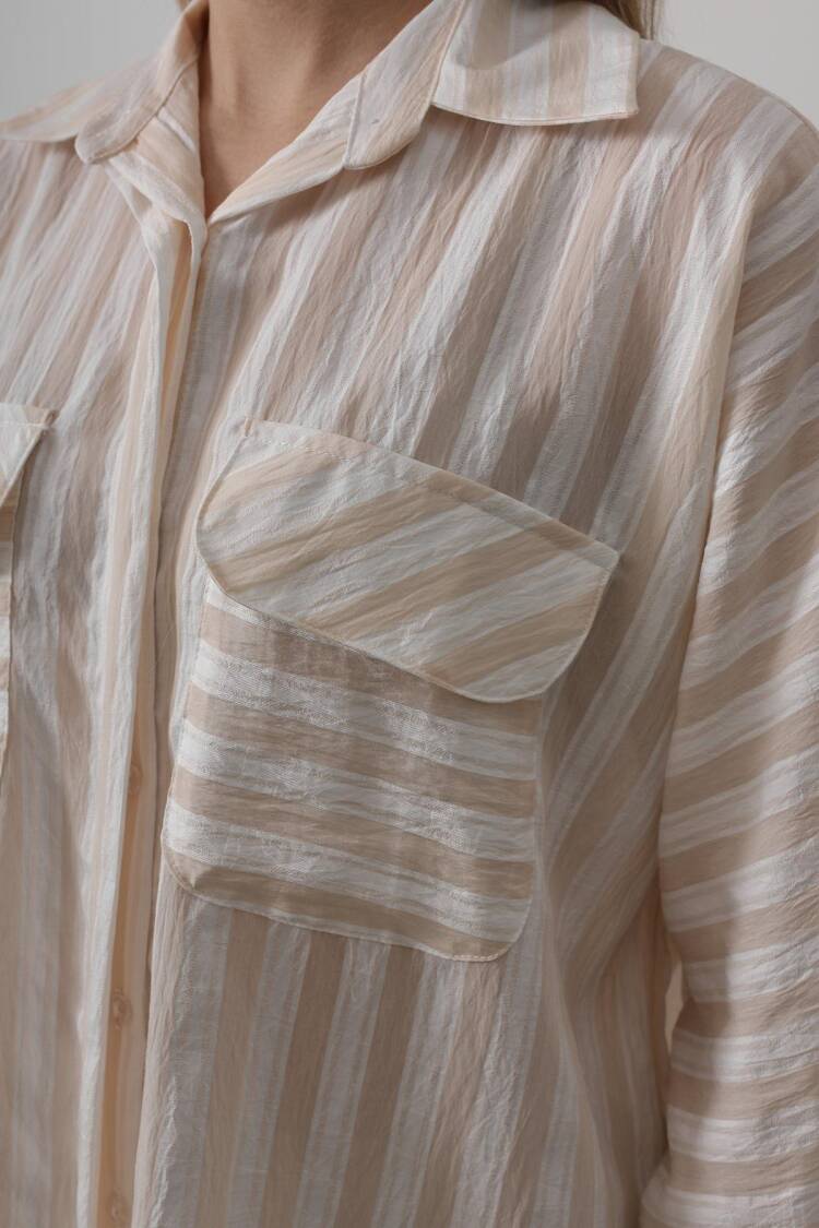 Pocket Detailed Oversize Shirt
