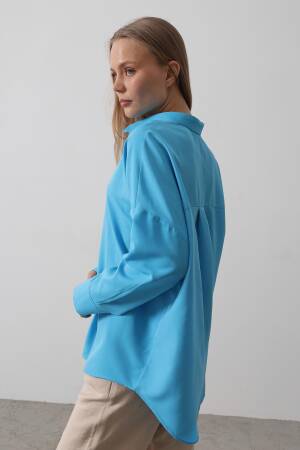 Wide Cuff Detailed Shirt - Reyon - Globality Store - Women Clothes Wholesale Turkey