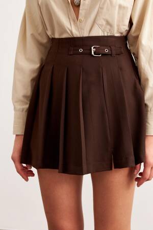 Belt Buckle Detailed Short Skirt - Levure - Globality Store - Women Clothes Wholesale Turkey